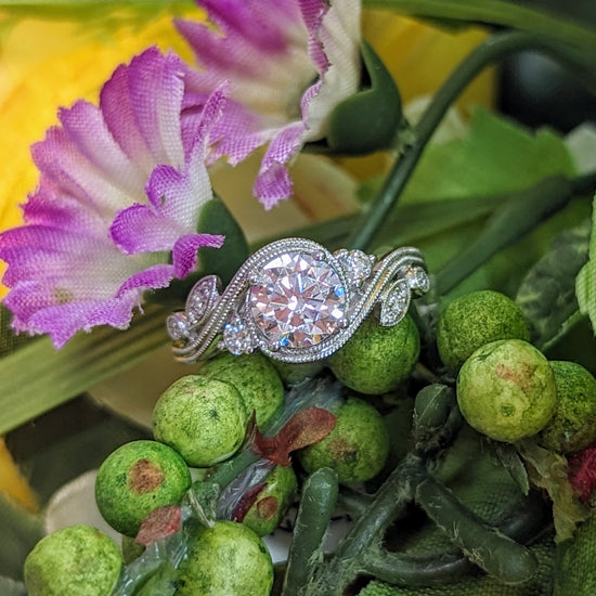 "Flora" Botanical Swirl Engagement Ring