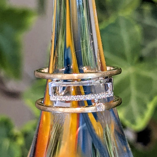 Geometric Two-Toned Diamond Ring