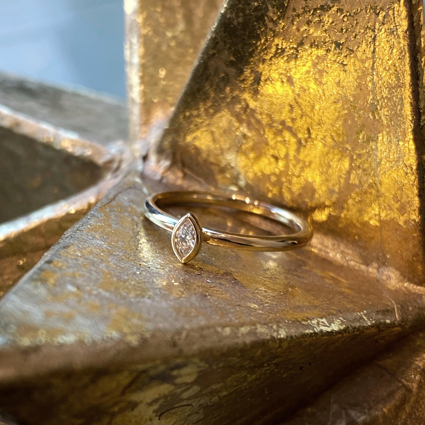 Marquise Diamond Bezel Ring