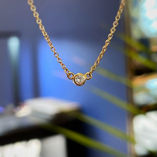 Plumb Gold Original Diamond Bezel Necklace