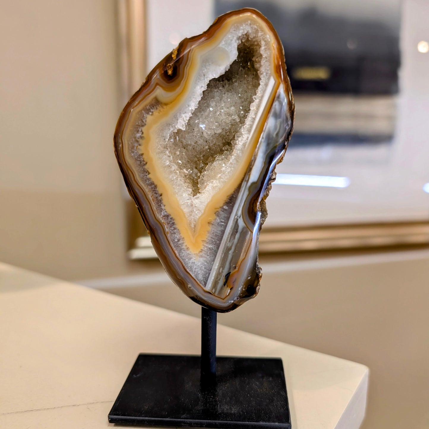 Small Agate Geode on Stand