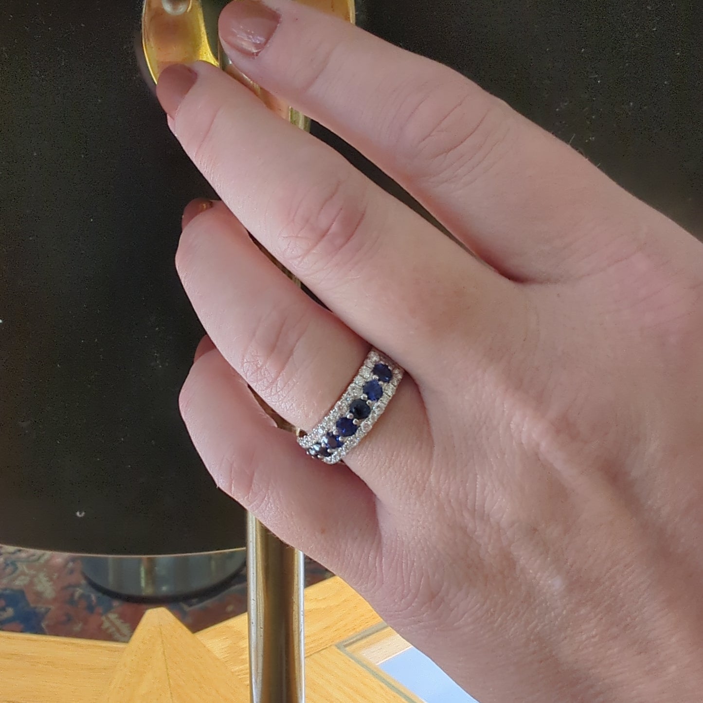 Zeghani Blue Sapphire and Diamond Ring