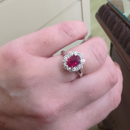 Zoma Color Ruby Halo Ring