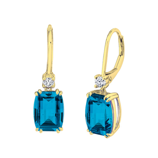 Blue Topaz Barrel Dangles