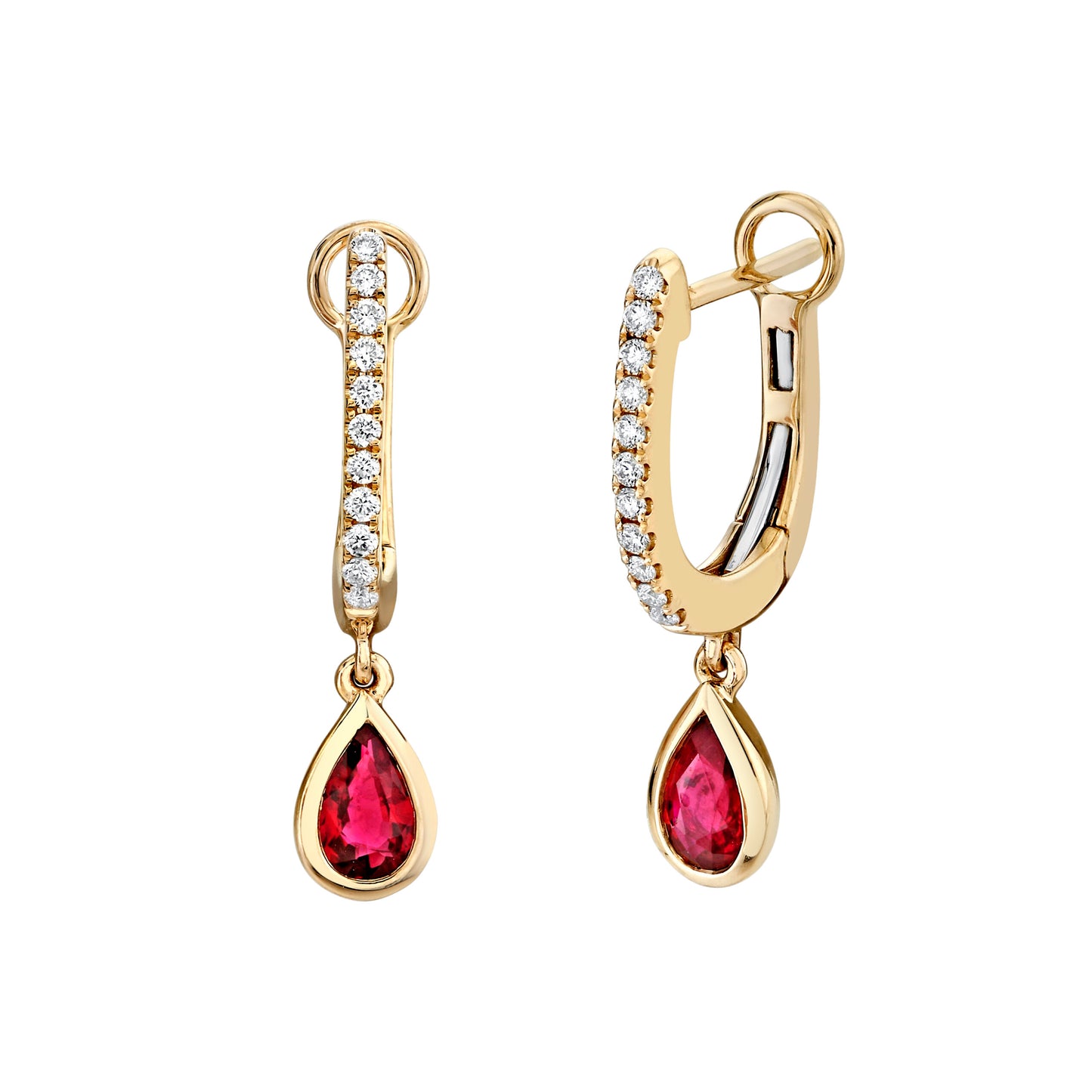 Ruby Pear Dangles