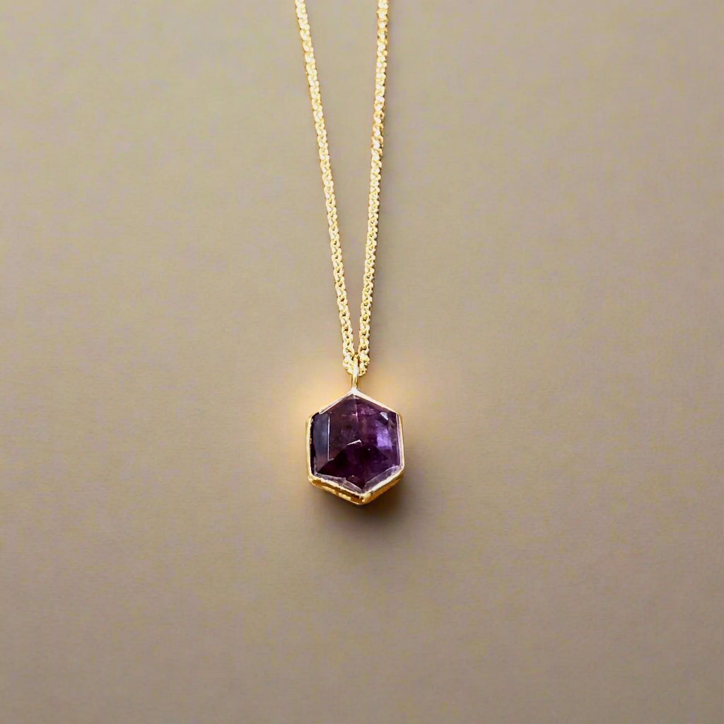 Amethyst Geo Pendant