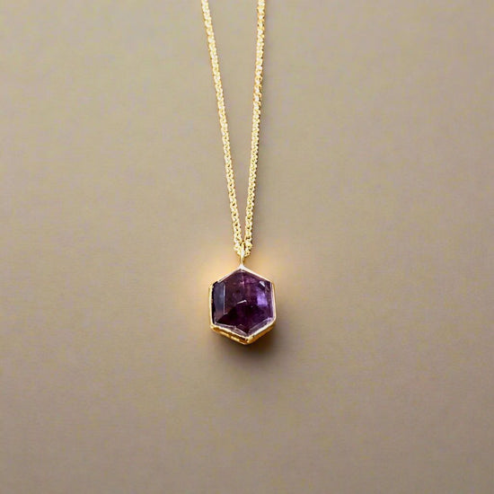 Amethyst Geo Pendant