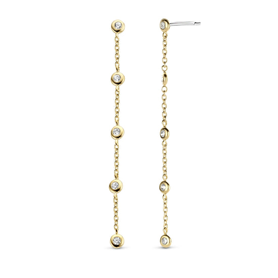 CZ Dangle Chain Earrings