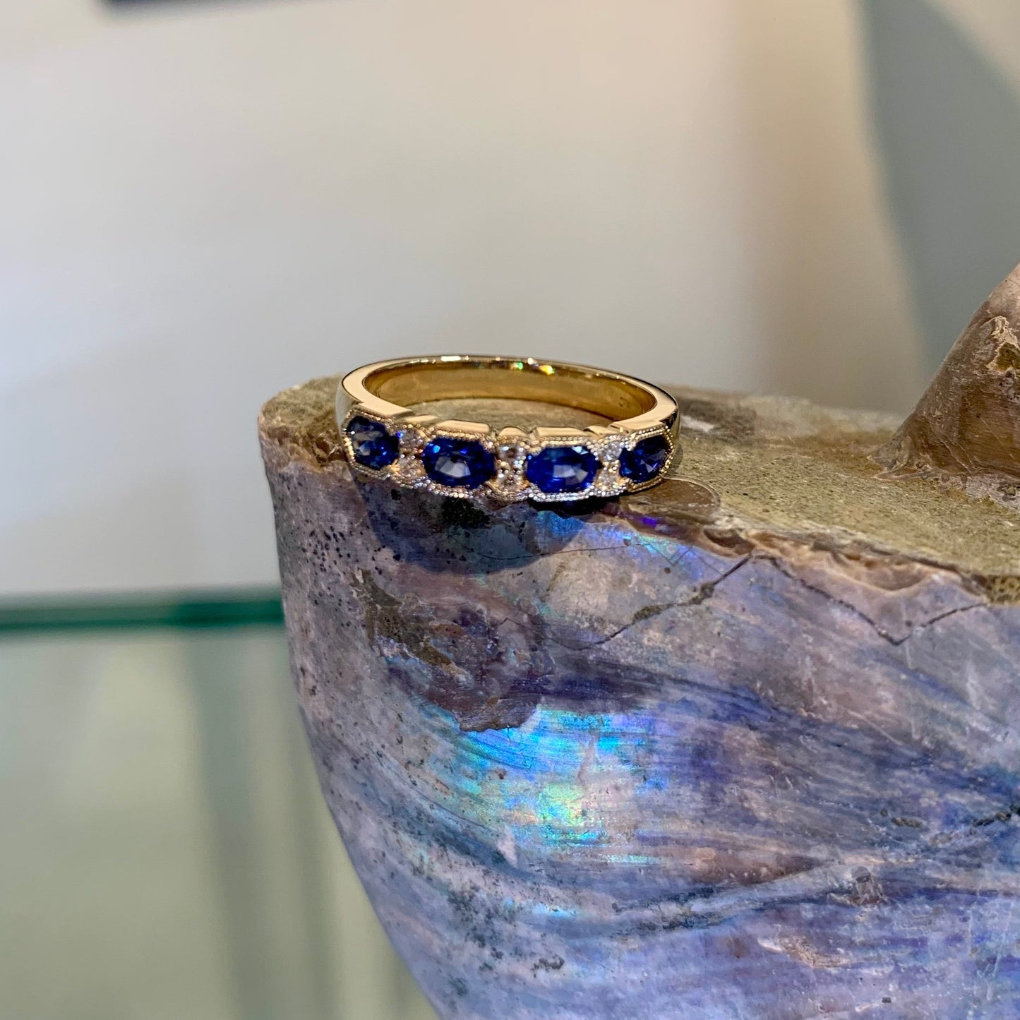 Blue Sapphire Diamond Ring