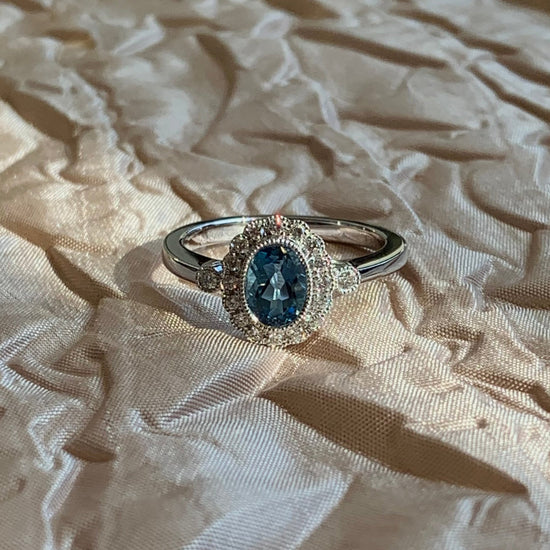 Aquamarine Diamond Ring