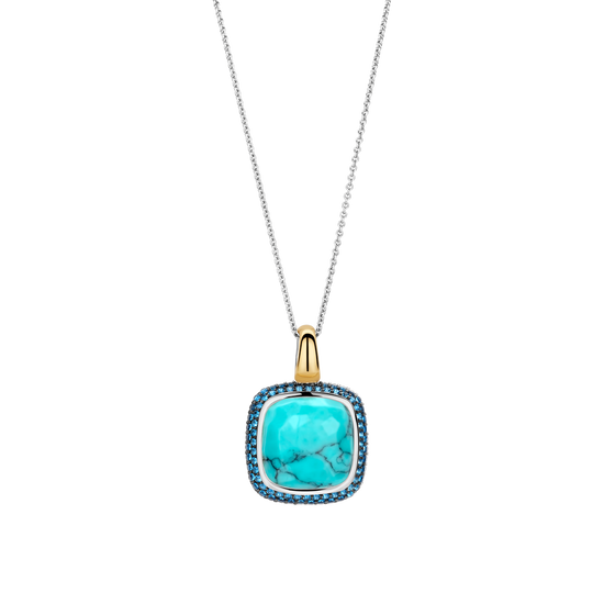 Bezel CZ Halo Pendant