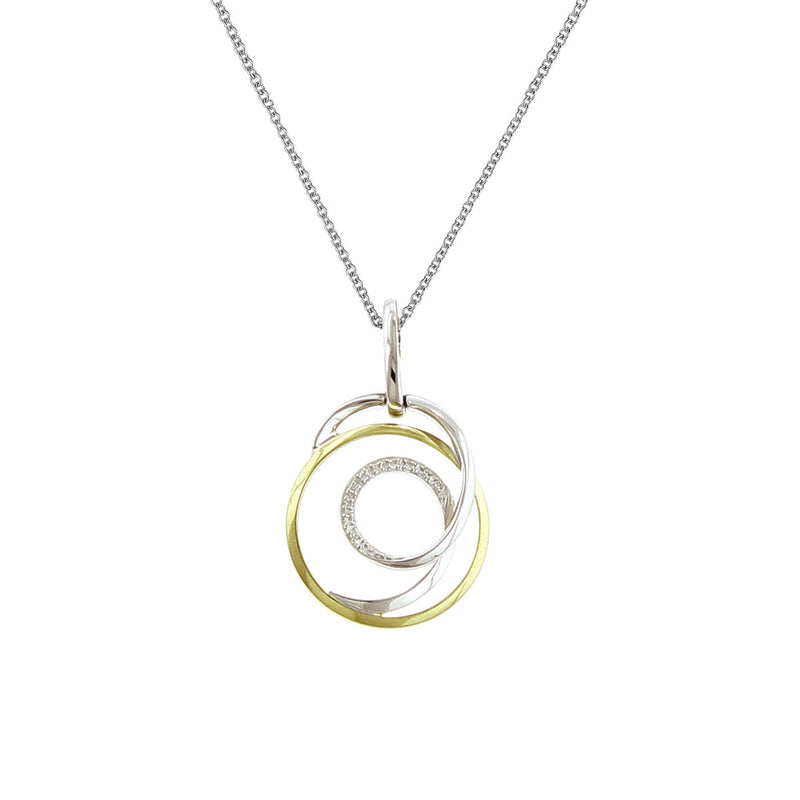 Two Tone Diamond Swirl Pendant