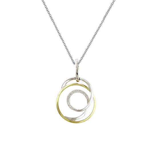 Two Tone Diamond Swirl Pendant