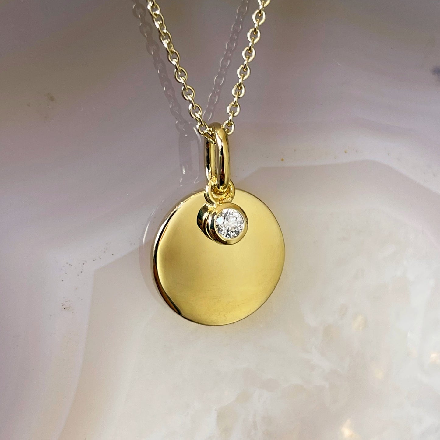 Load image into Gallery viewer, Breuning Diamond Disc Necklace
