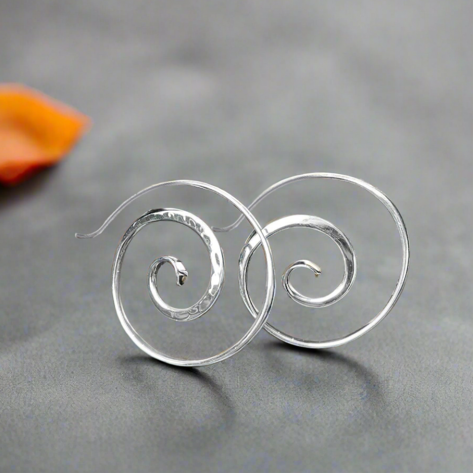 "Crop Circle" Spiral Hoop Earrings