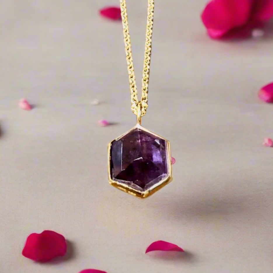 Amethyst Geo Pendant