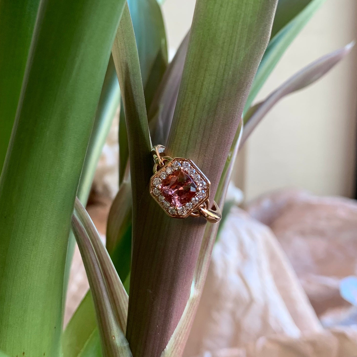 Imperial Topaz Diamond Ring