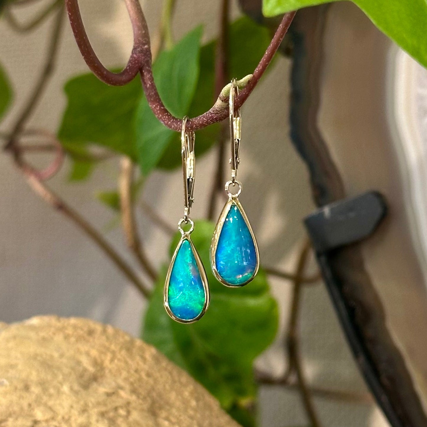 Opal Teardrop Dangles