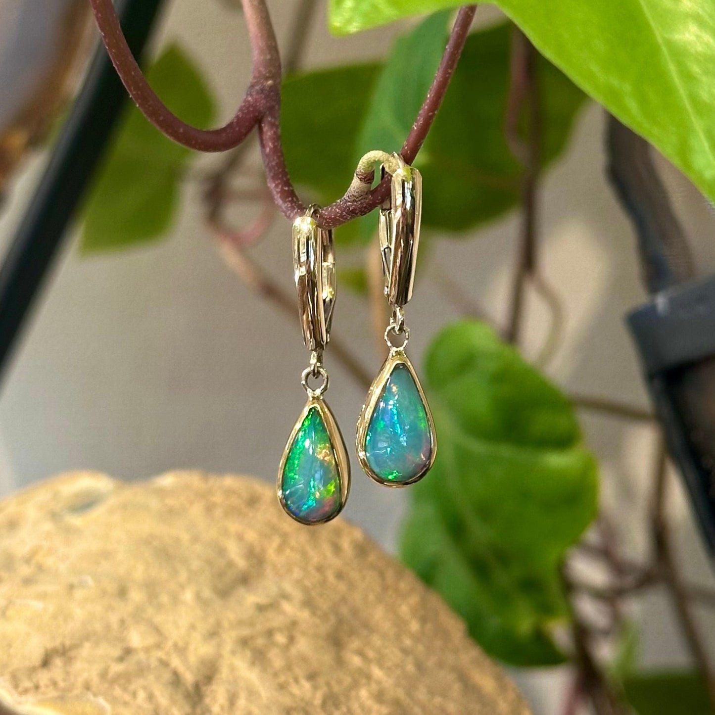 Opal Teardrop Dangles