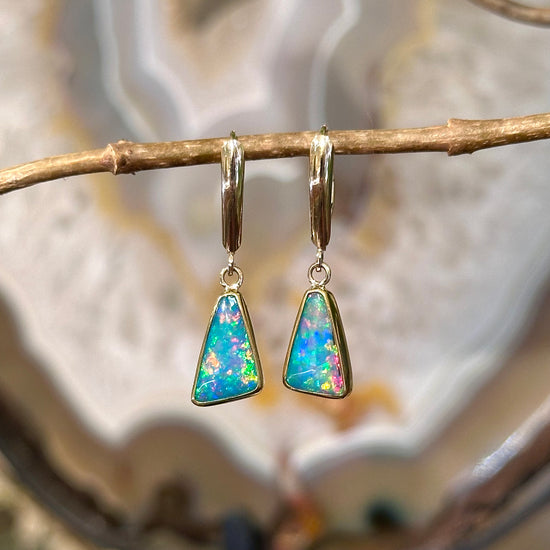 Trapezoid Opal Dangles