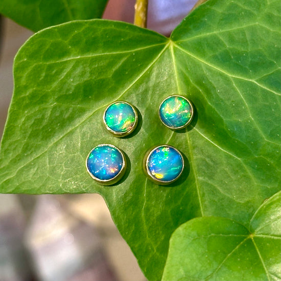 Round Opal Studs