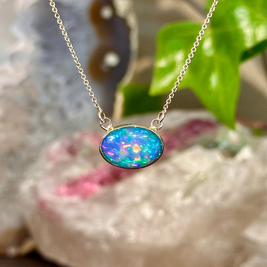 Oval Opal Necklace