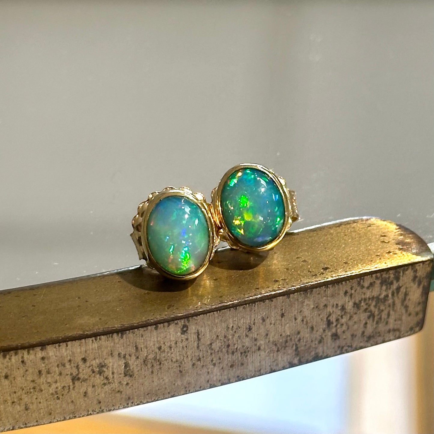 Oval Opal Studs