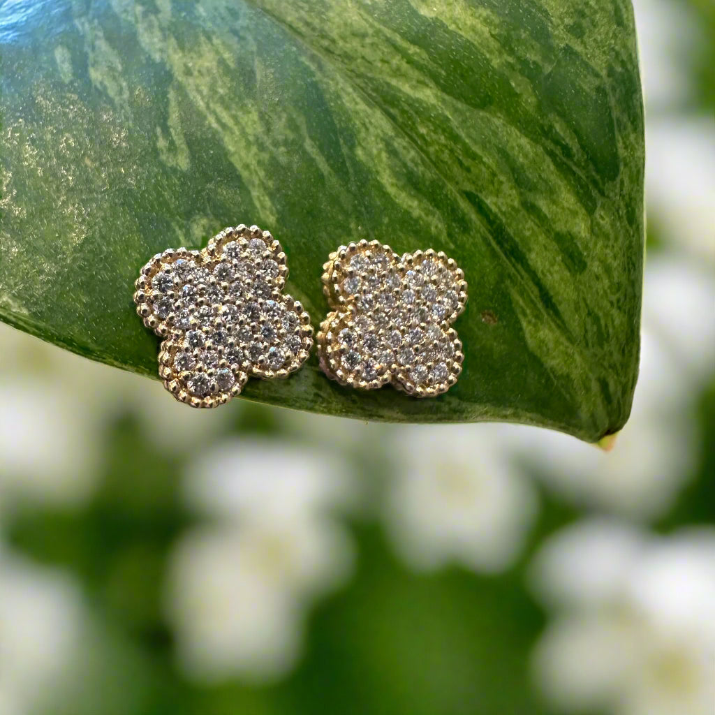 Diamond Quatrefoil Studs