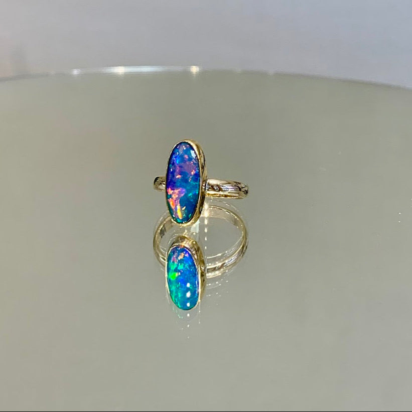 Elongated Ethiopian Opal Ring