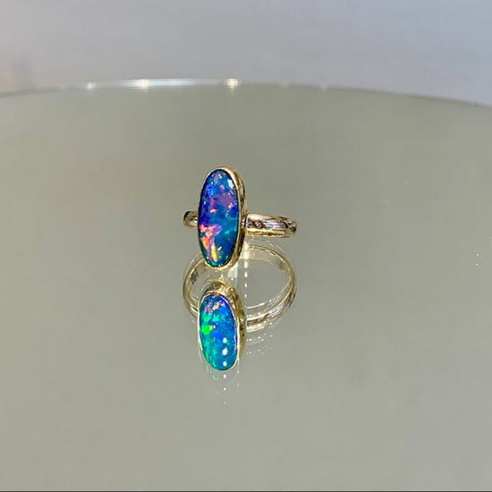 Elongated Ethiopian Opal Ring