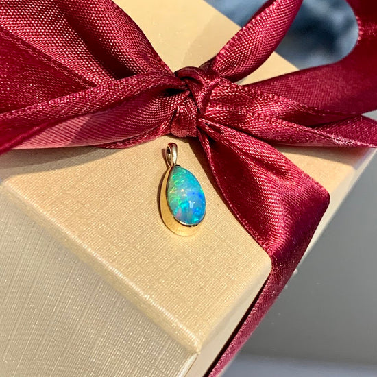 Petite Drop Ethiopian Opal Pendant