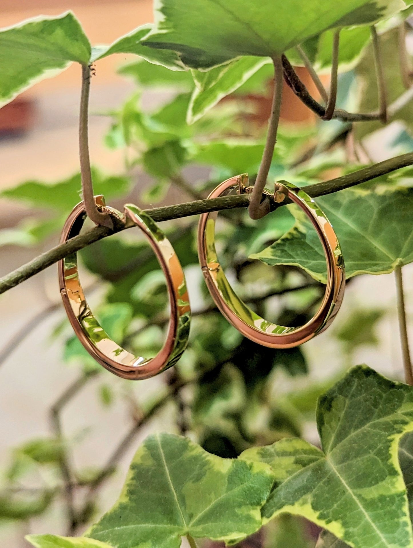 Large Tapered Gold Hoops