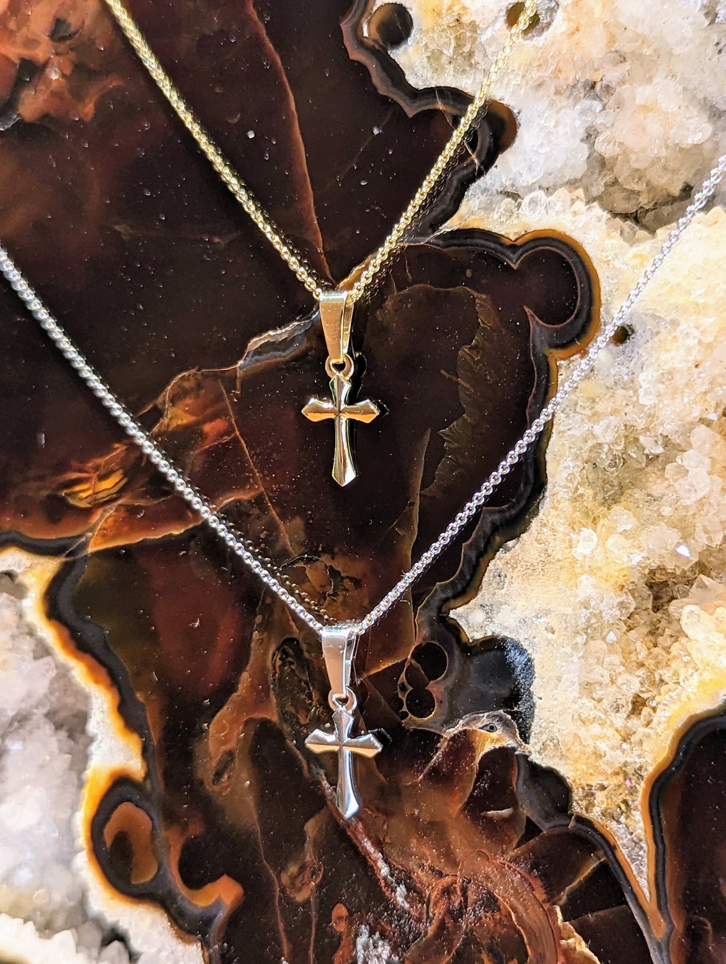 Load image into Gallery viewer, Petite Cross Necklace
