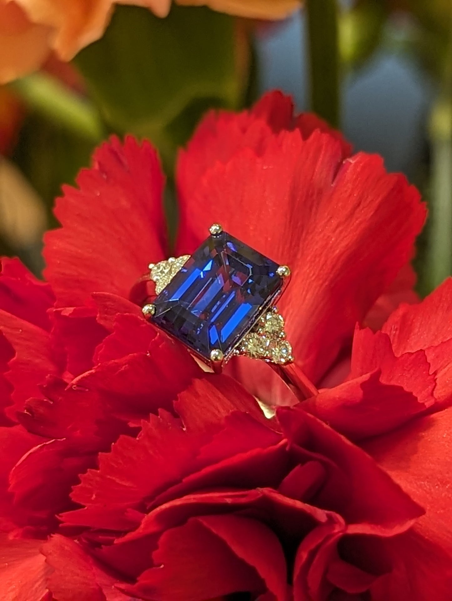 Load image into Gallery viewer, Tanzanite and Diamond Accented Ring

