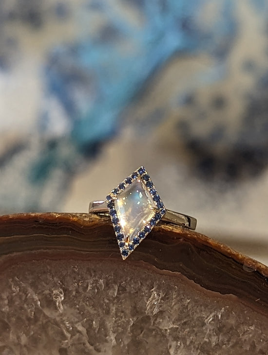 Plumb Gold Original Moonstone and Sapphire Ring