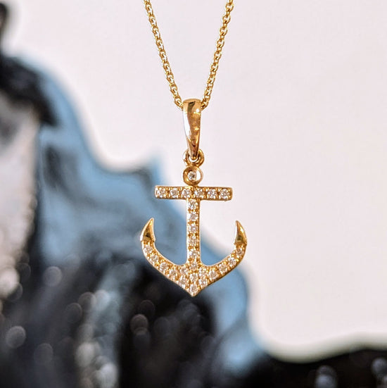 Diamond Anchor Necklace
