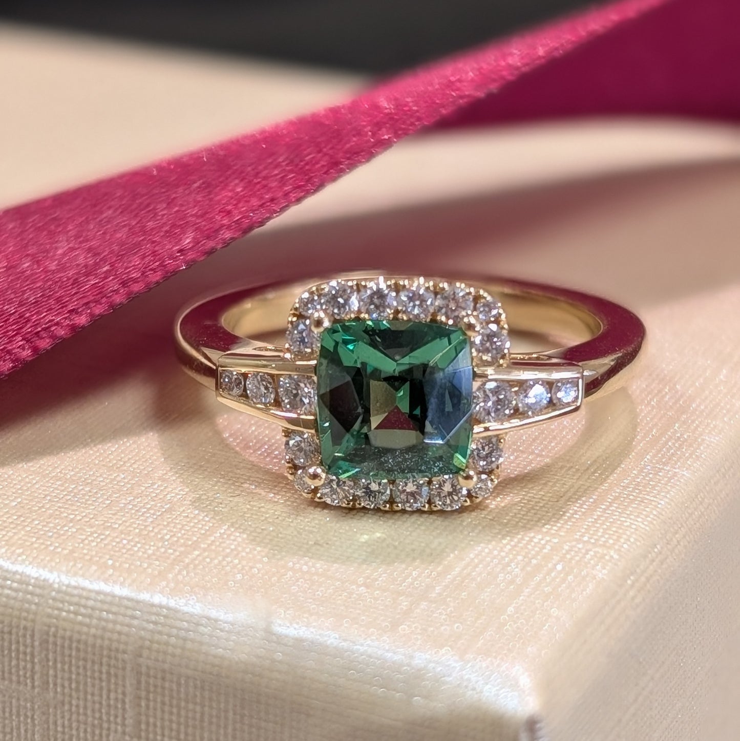 Tsavorite Halo Ring