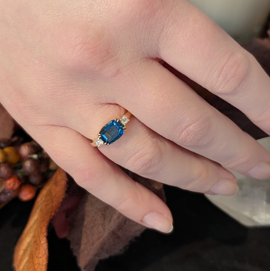 Blue Topaz Barrel Ring