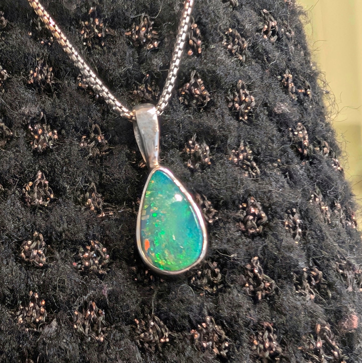 Ocean blue Opal Pendant