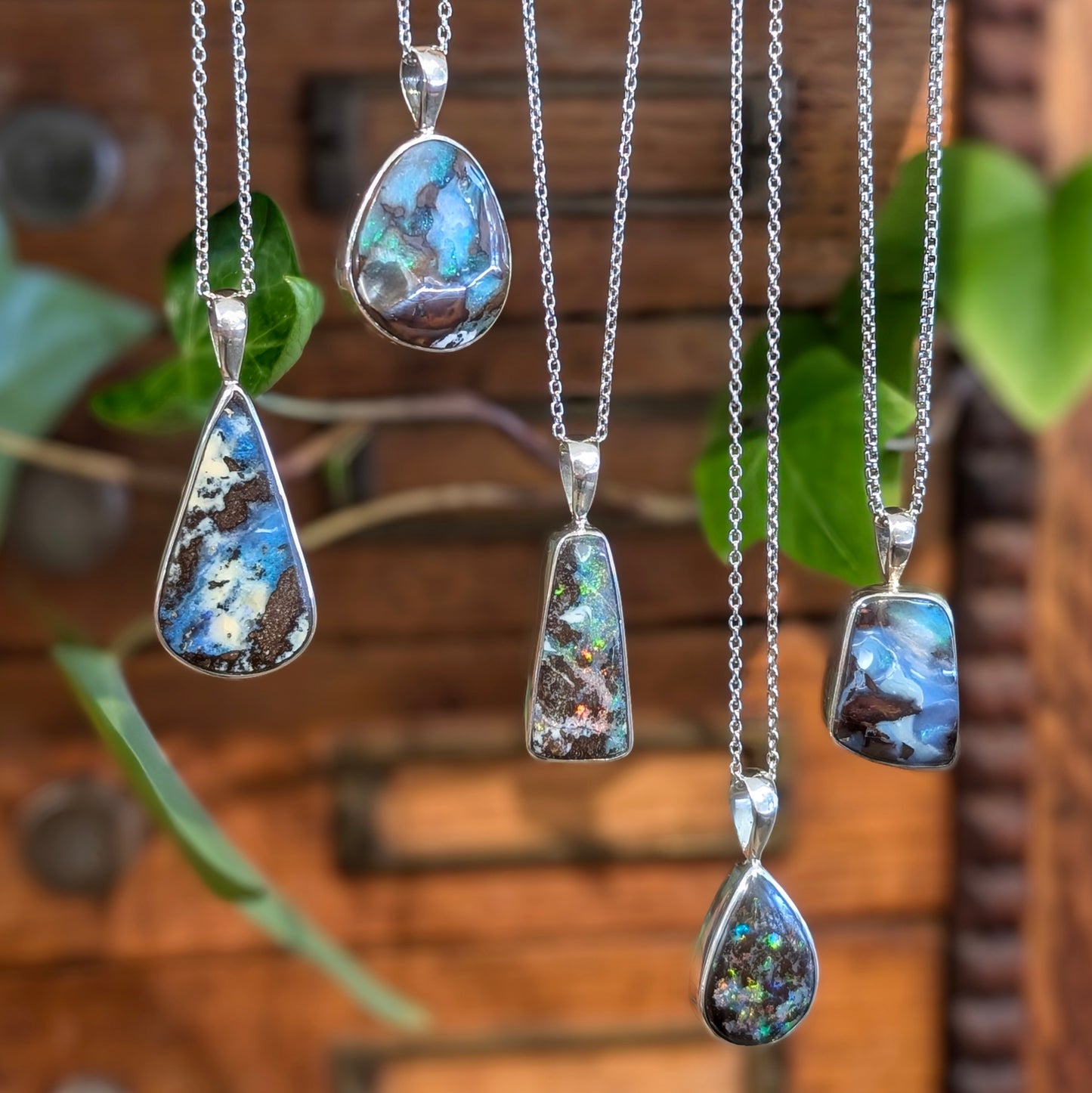 Earth Tone Boulder Opal Pendants