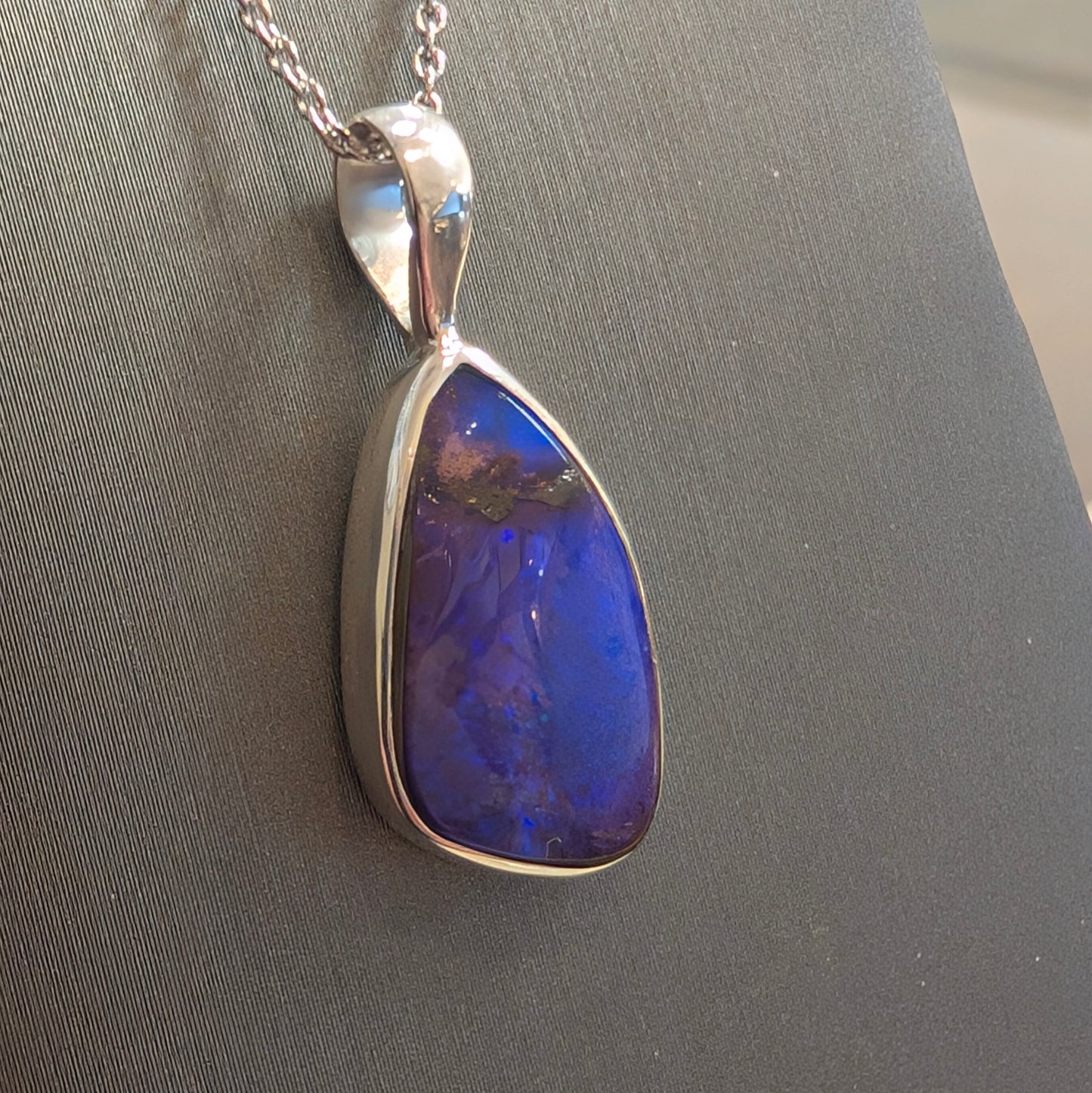 Purple Boulder Opal Pendant