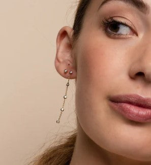 CZ Dangle Chain Earrings