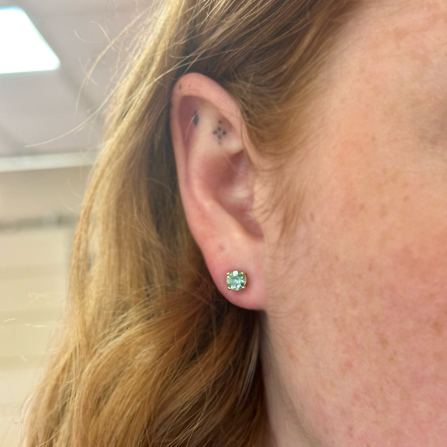 Seafoam Tourmaline Studs