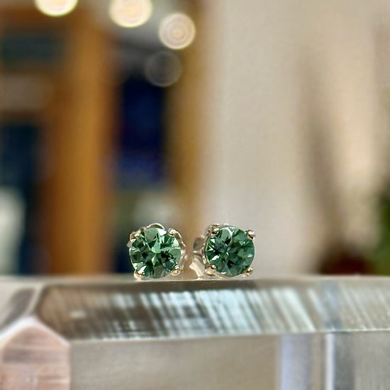 Seafoam Tourmaline Studs