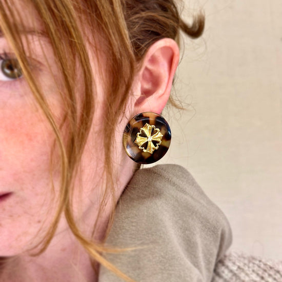 Tortoise Large Rounds Earring