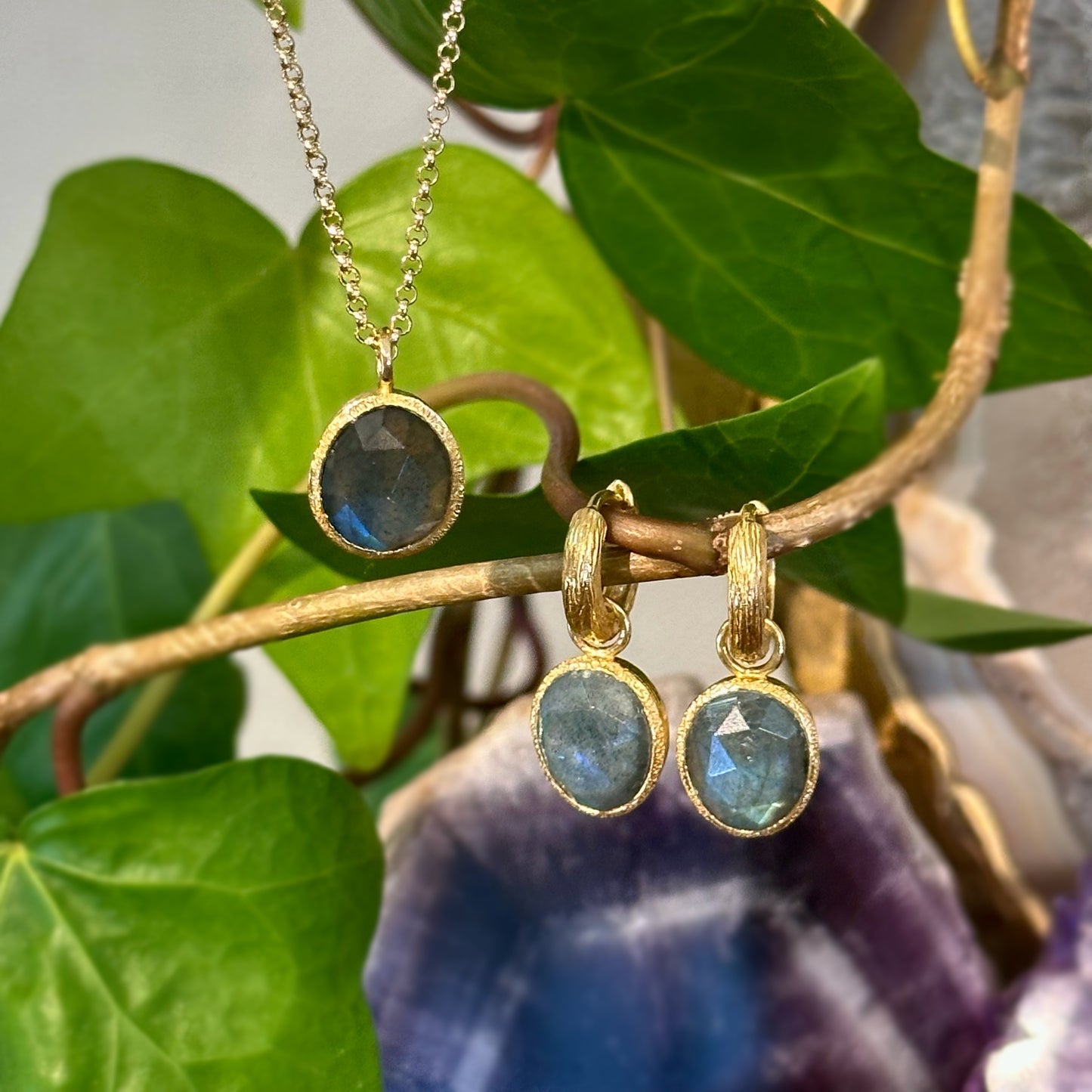 "Shade" Labradorite Dangles