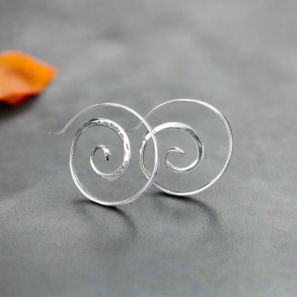 "Crop Circle" Spiral Hoop Earrings