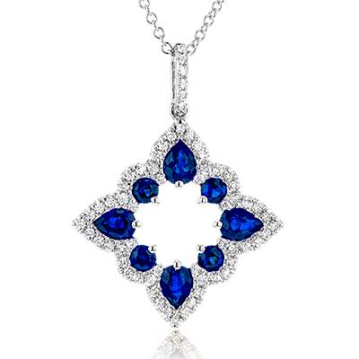 Blue Sapphire Open Shape Necklace