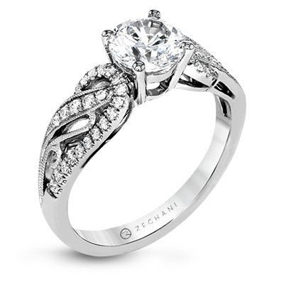 "Estella" Filigree Swirl Engagement Ring