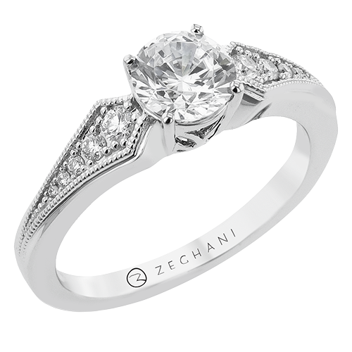 "Grace" Deco Milgrain Engagement Ring